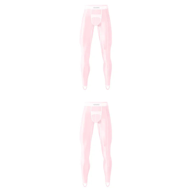 1/2/3PCS Men's Leggings Underwea Thin Sexy Transparent Ice Silk High Stretch Foot Anti Slip Pants Fitness Bottoms Pants AD776 luvshop24