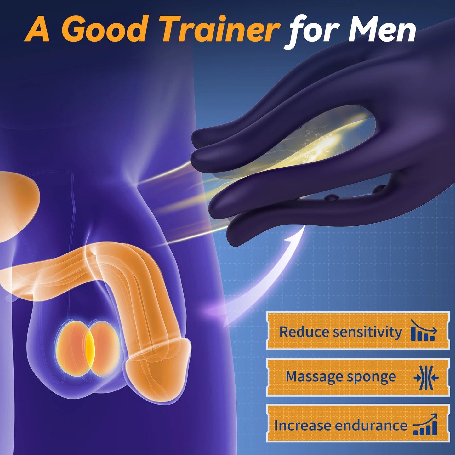 Glans Trainer for Men Powerful Vibrating Penis G Spot Masturbator Soft Fingertip Prolong Endurance Massage Vibrator Erotic Toys luvshop24