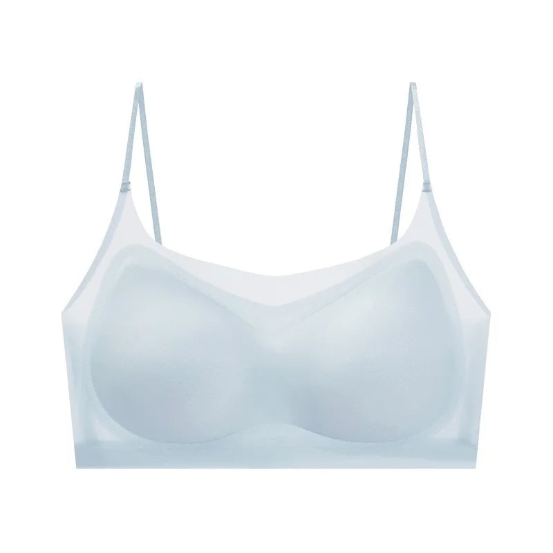 1pcs Summer Women Ultrathin Sport Bra Ms.Basic Thin Vest With Padded Female Brassier Ladys Ice Silk Seamless Comfort breath Bras luvshop24