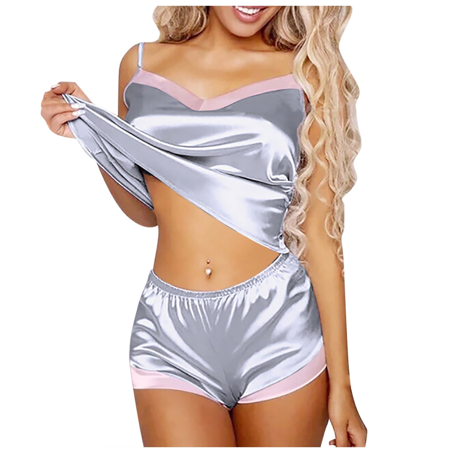 Lingerie Set For Women Sexy-lingerie Sleepwear Satin Silk Babydoll Nightwear Pajamas Set Lingerie Set Plus Size Female Underwear luvshop24