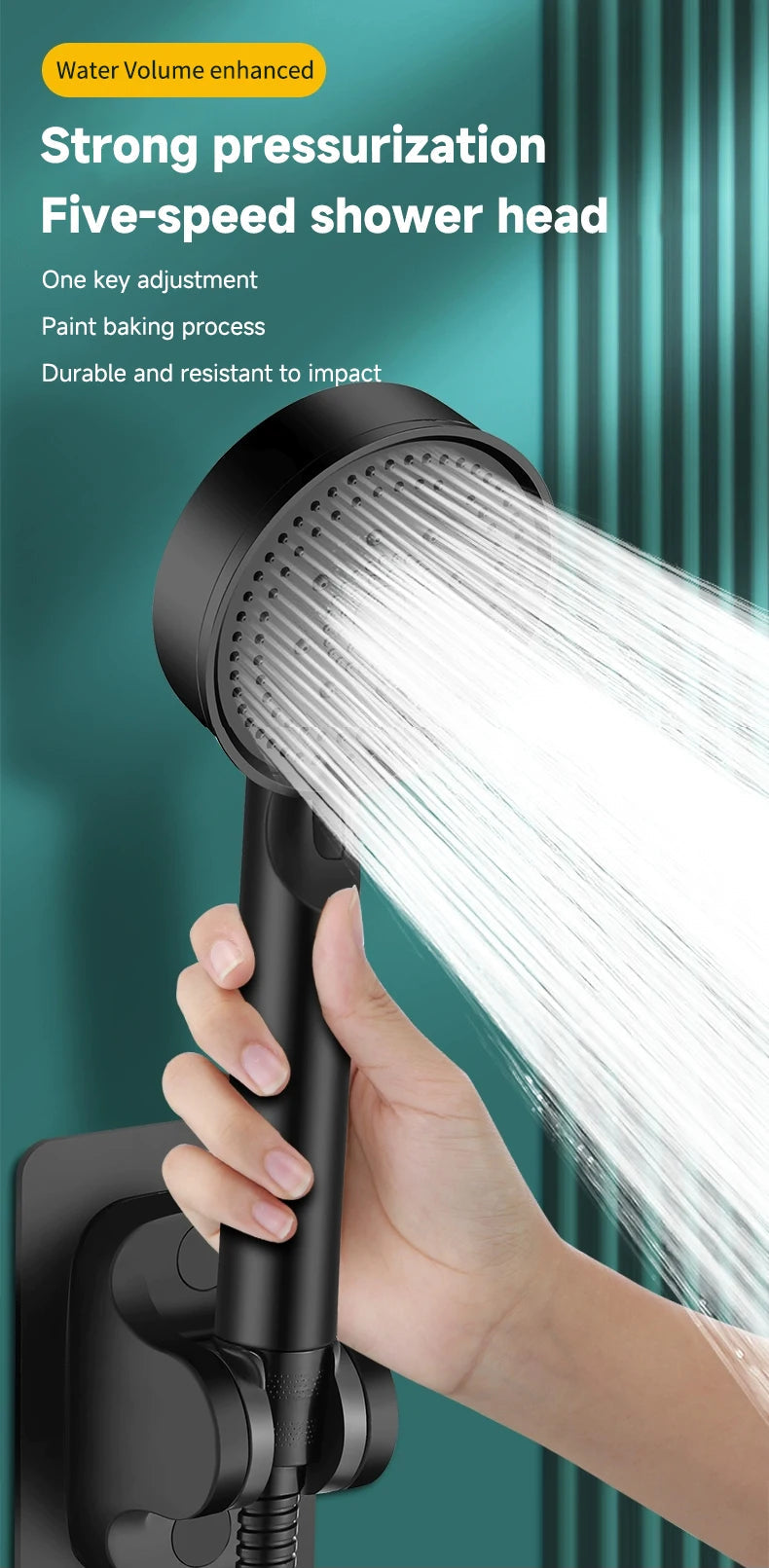 5 Modes Pressure Boost Shower Head Multifunction Adjustable Large Water Shower Nozzle Massage Bathroom Accessory luvshop24