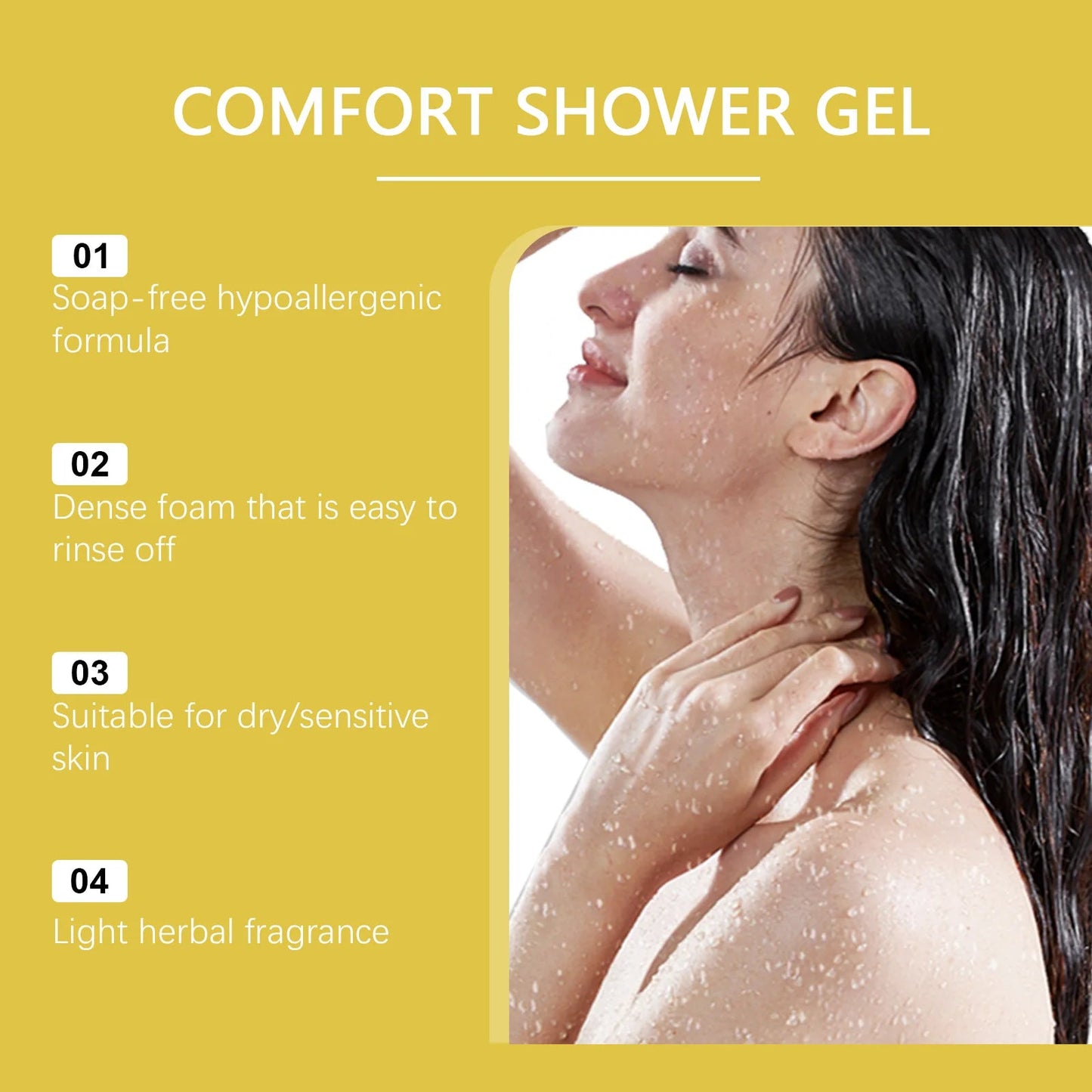 OCEAURA 100ml Comfort Shower Gel Long-term Moisture Lock to Improve Dry Skin Gentle Cleansing to Eeduce Friction and Irritation luvshop24