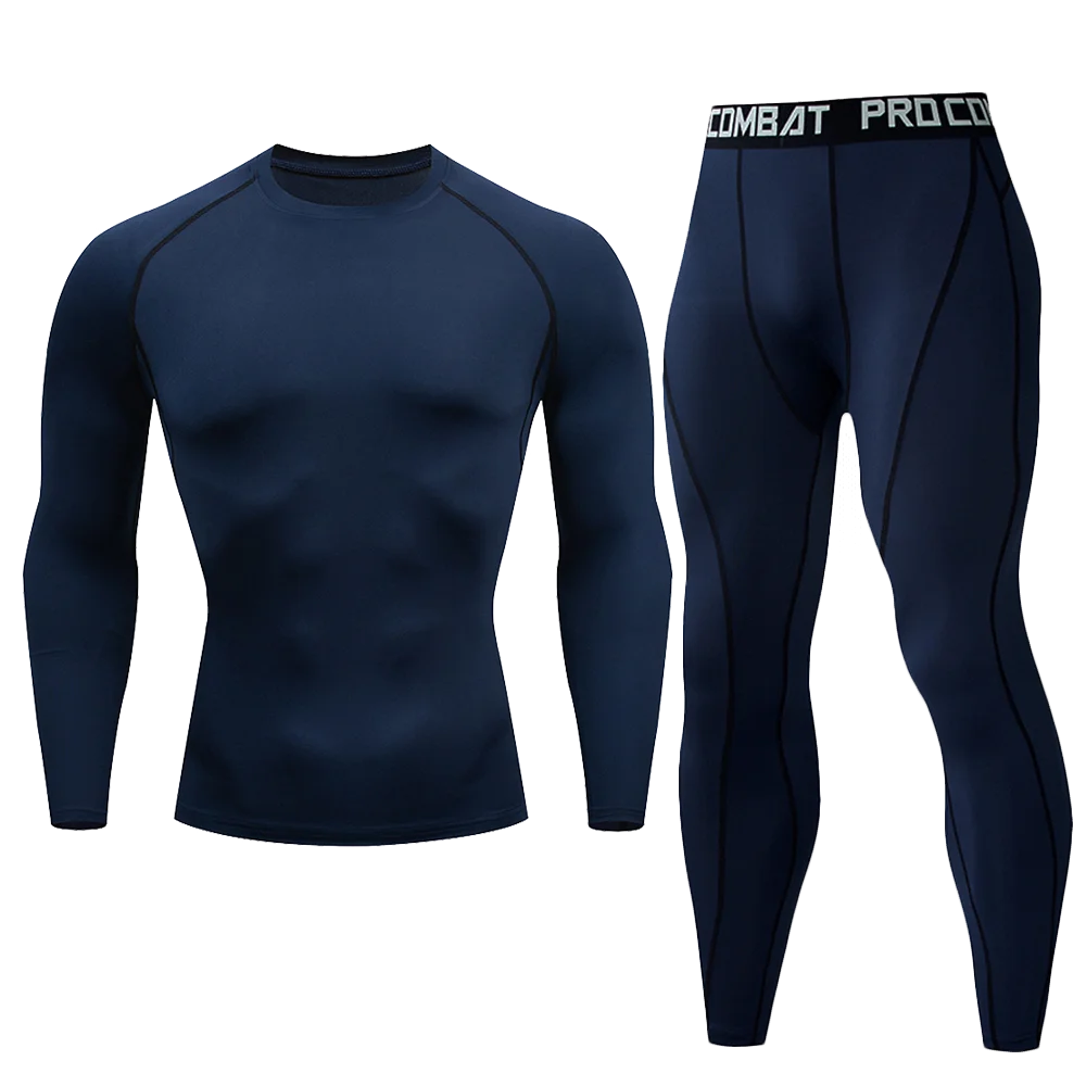 1pcs Men Long-sleeved Thermal Underwear Male Tight Fitting Fast Dry Elastic Fitness Suit Set Man Autumn Winter Sprots Wear luvshop24