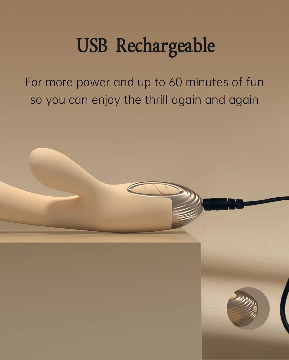 DRY WELL Rabbit Vibrator with Unique Patting Function Clitoris Stimulator Dildo with 10 Powerful Modes Dual Motor Stimulator luvshop24