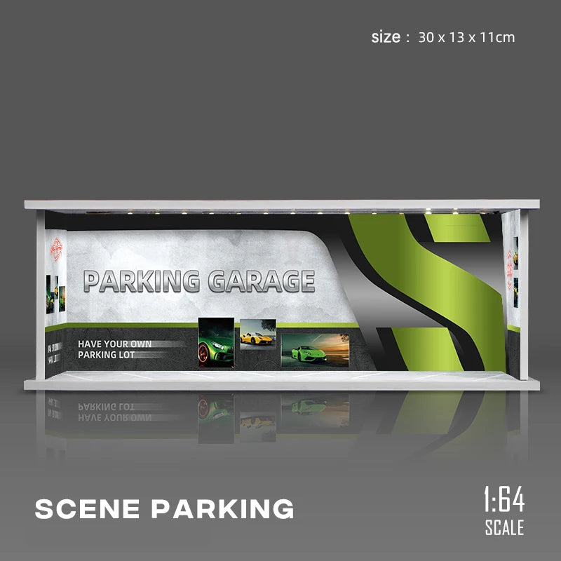 1/64 Garage scene Model Scene with Light Version Simulation Model Scene Decoration Collect (Excluding dolls and car models) luvshop24