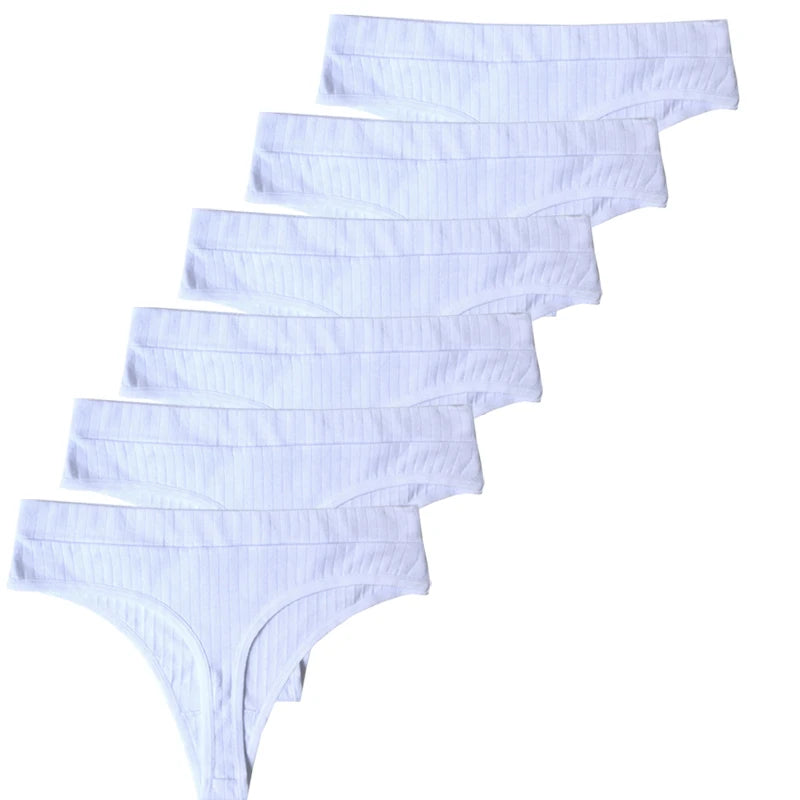 3pcs Cotton Women's Thong Panties Breathable Low Waist Seamless Underwear Sexy Female Lady Comfortable Solid Color G-String luvshop24