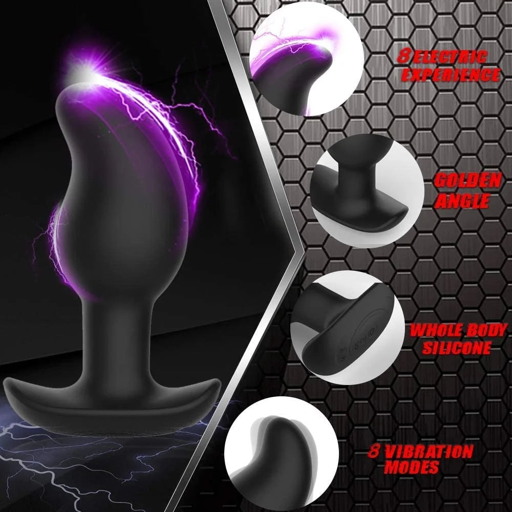 Electric Shock Vibration Vibrator Penetration Prostate Massager Stimulator Stimulation Docking Anal Plug Male Sex Toy For Man luvshop24