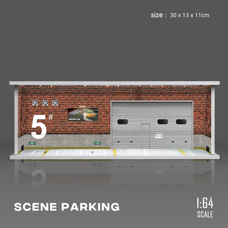 1/64 Garage scene Model Scene with Light Version Simulation Model Scene Decoration Collect (Excluding dolls and car models) luvshop24