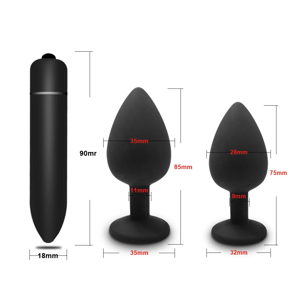 4pcs Soft Silicone Anal Plug Mini Erotic Bullet Vibrator Butt Plug Sex Toy for Men Women Gay Couples Anal Stimulator luvshop24