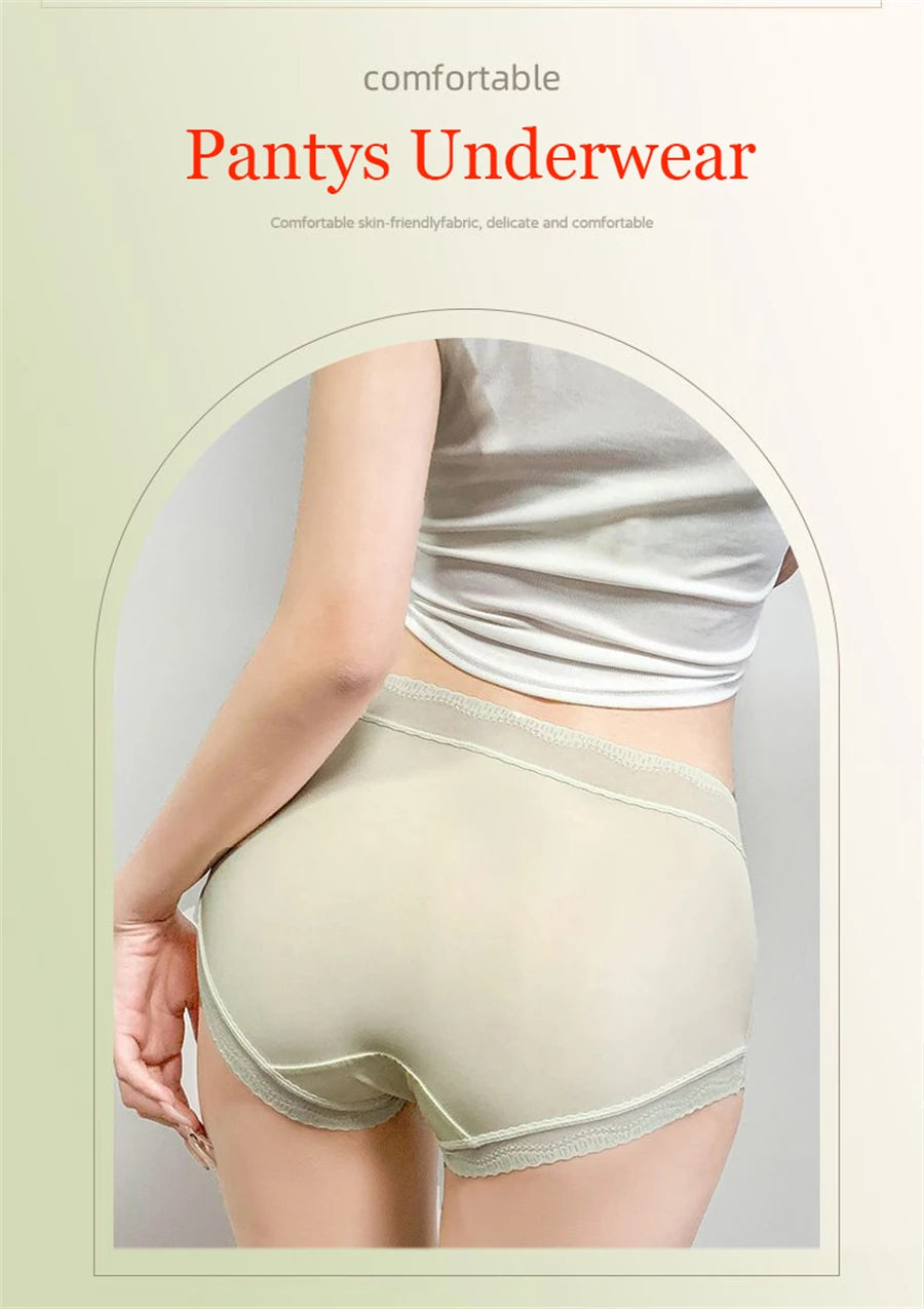 New sexy lace Panties Women Briefs ice silk breathable seamless Underwear Women ultra-thin and comfortable Female Lingerie luvshop24