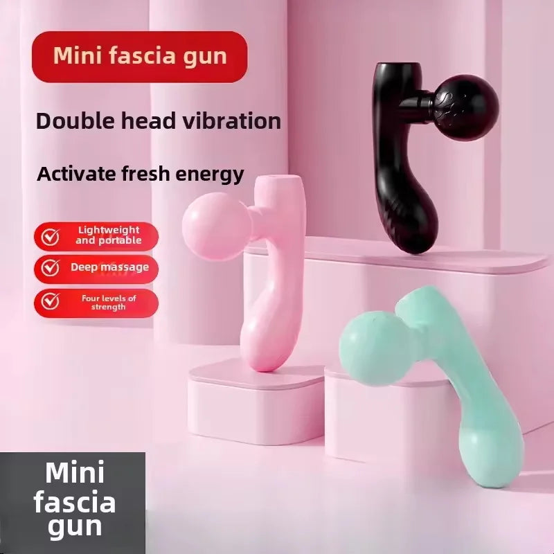 MINI Dual-Head Massager, Dual-Motor Vibration Massage Gun, Portable Charging Muscle Relaxation Massager luvshop24