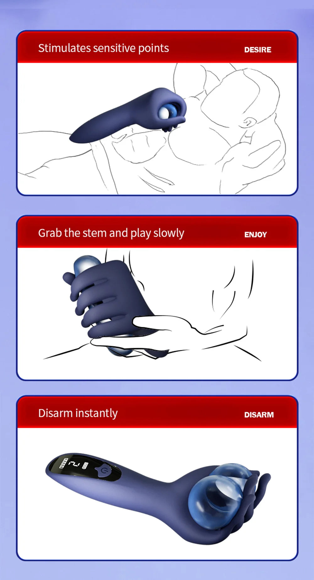 Glans Trainer for Men Powerful Vibrating Penis G Spot Masturbator Soft Fingertip Prolong Endurance Massage Vibrator Erotic Toys luvshop24