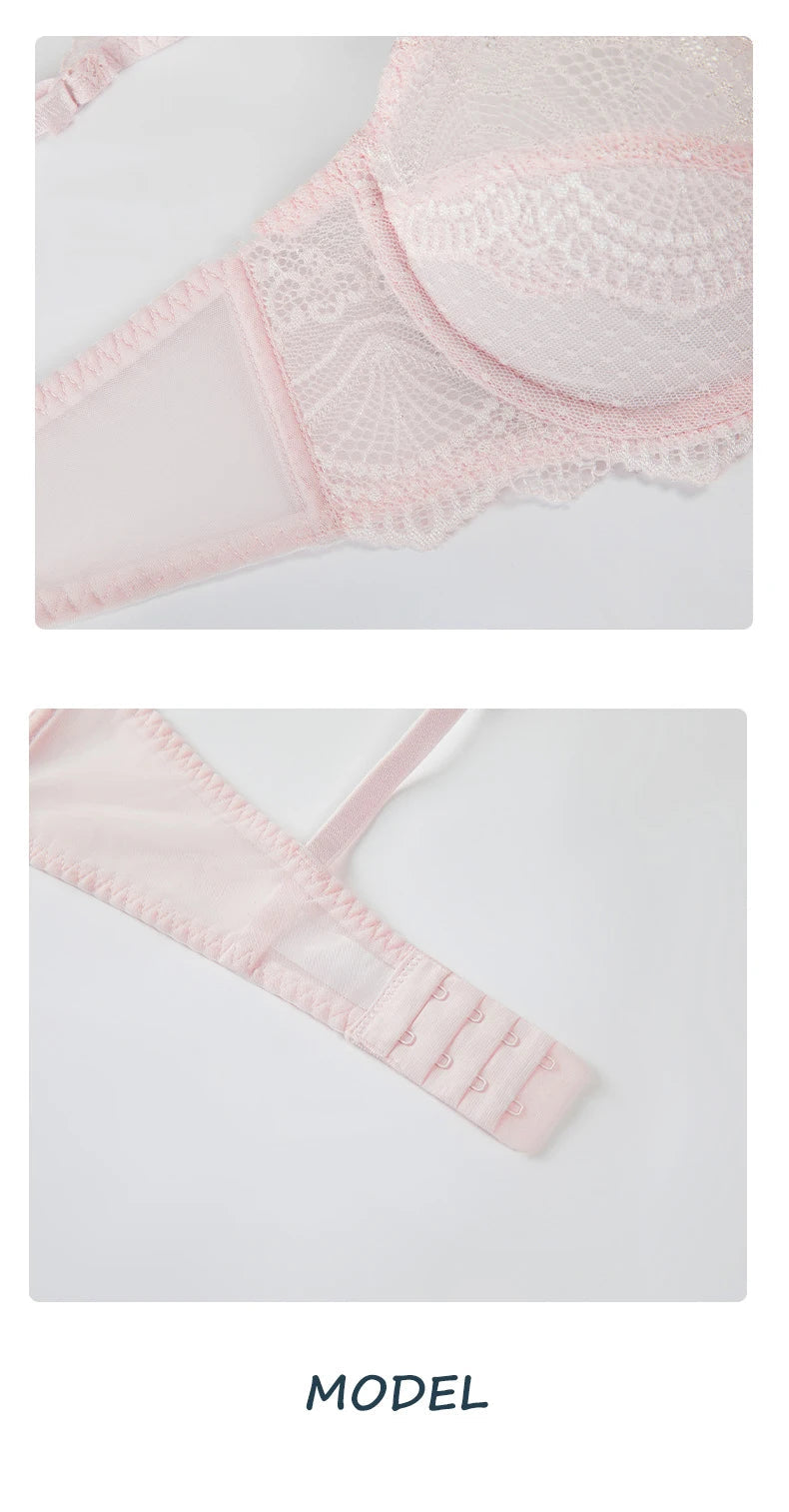Logirlve Sexy Ultra-thin Lingerie Bra Panties Sets Transparent Brassiere Underwear Set Plus Size Women Lingerie Set Lace Bras luvshop24