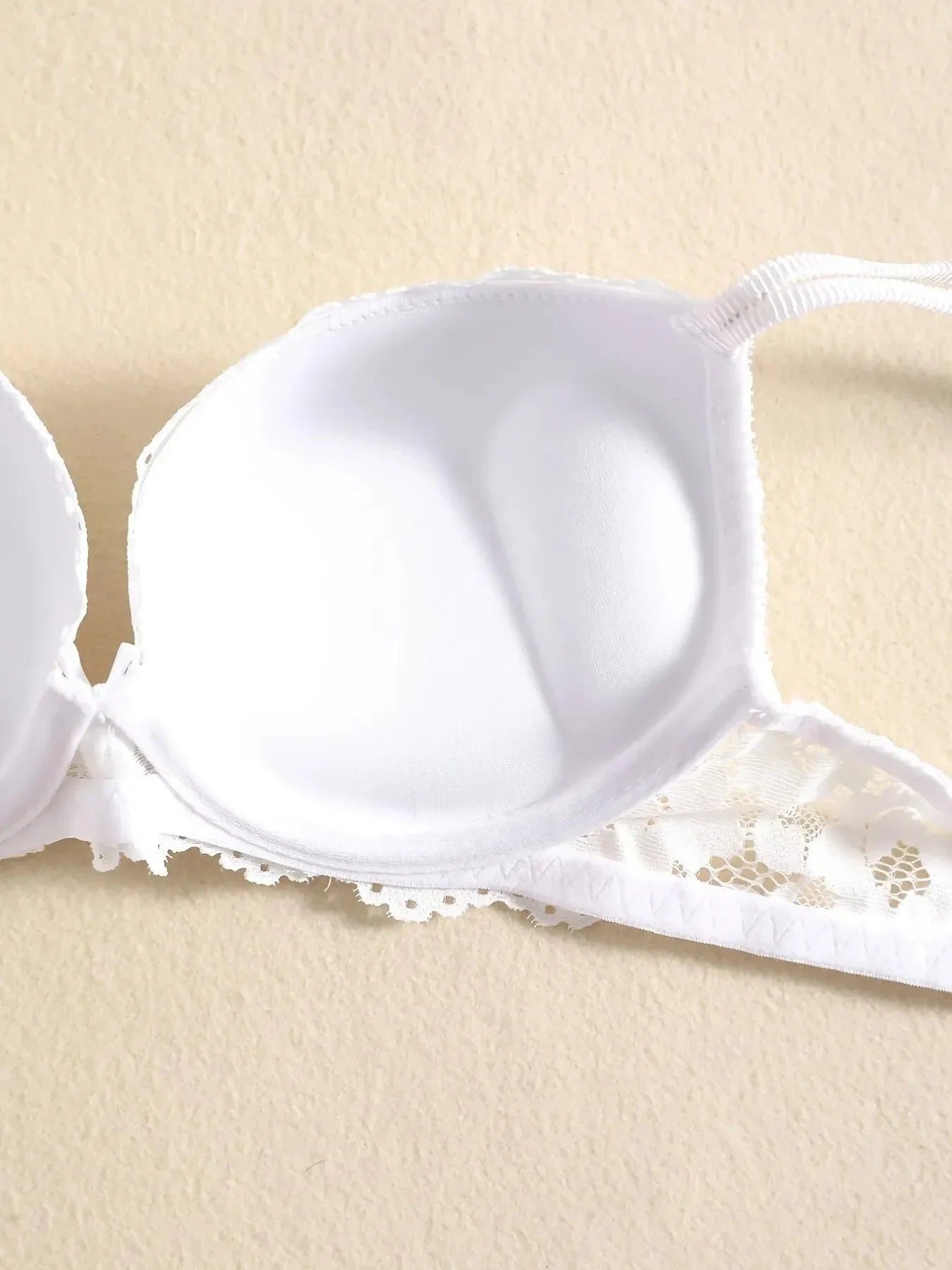 1 Set Elegant Erotic Lace Embroidery Breathable Fabric Lingeries : Push-Up Bra, Low Waist Sheer Panty - Ultimate Valentine's Day luvshop24