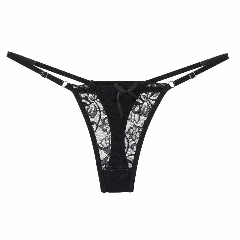 Lace Underwear for Women Low Rise Adjustable Waist Thongs Sexy Perspective G-String Female Breathable Lingerie luvshop24