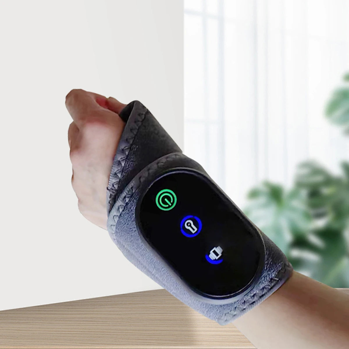 Wrist massager, hand joint vibration massager, heated gray portable luvshop24