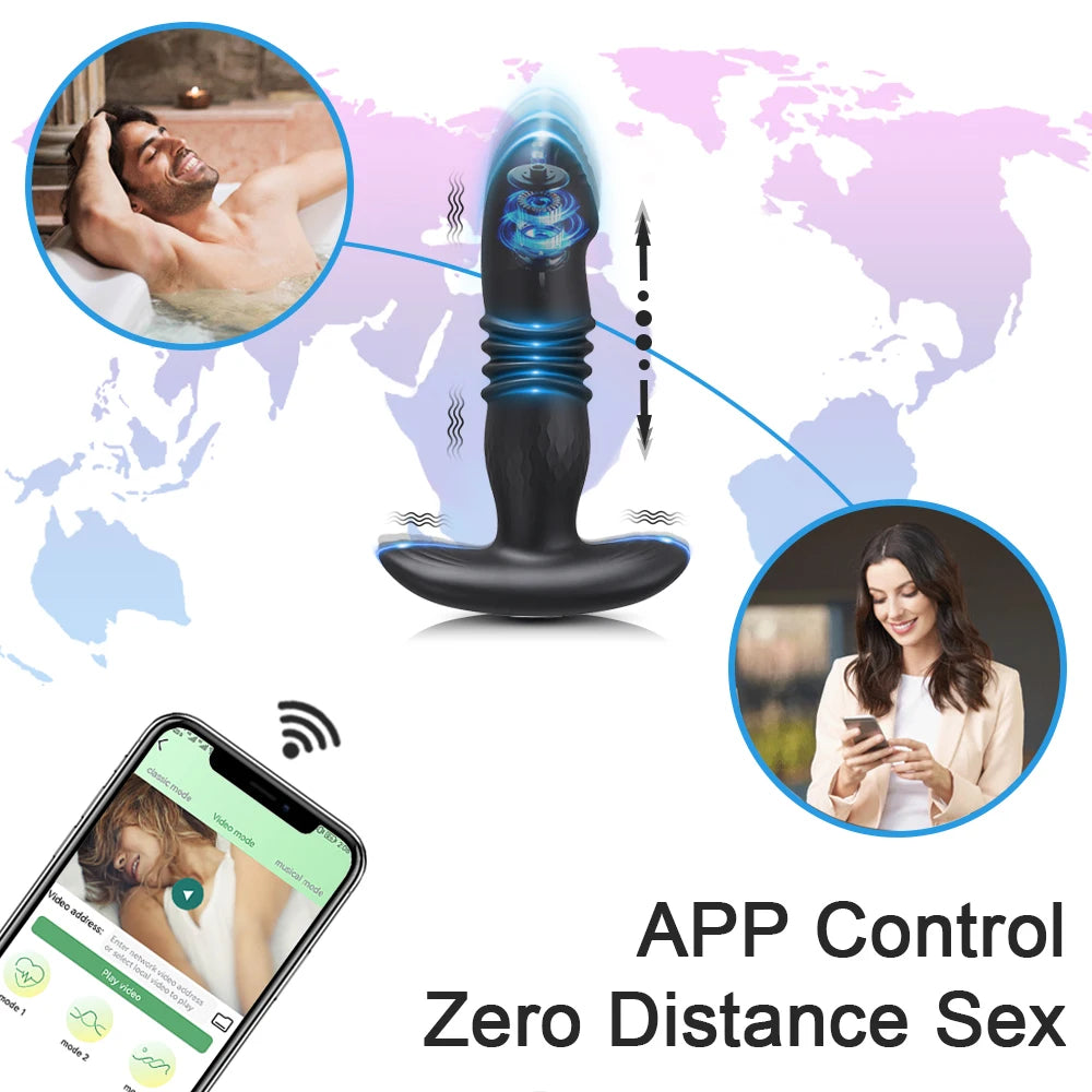 Telescopic Vibrating Butt Plug Anal Vibrator Wireless Remote Sex Toys for Women Ass Anal Dildo Prostate Massager Men Buttplug luvshop24
