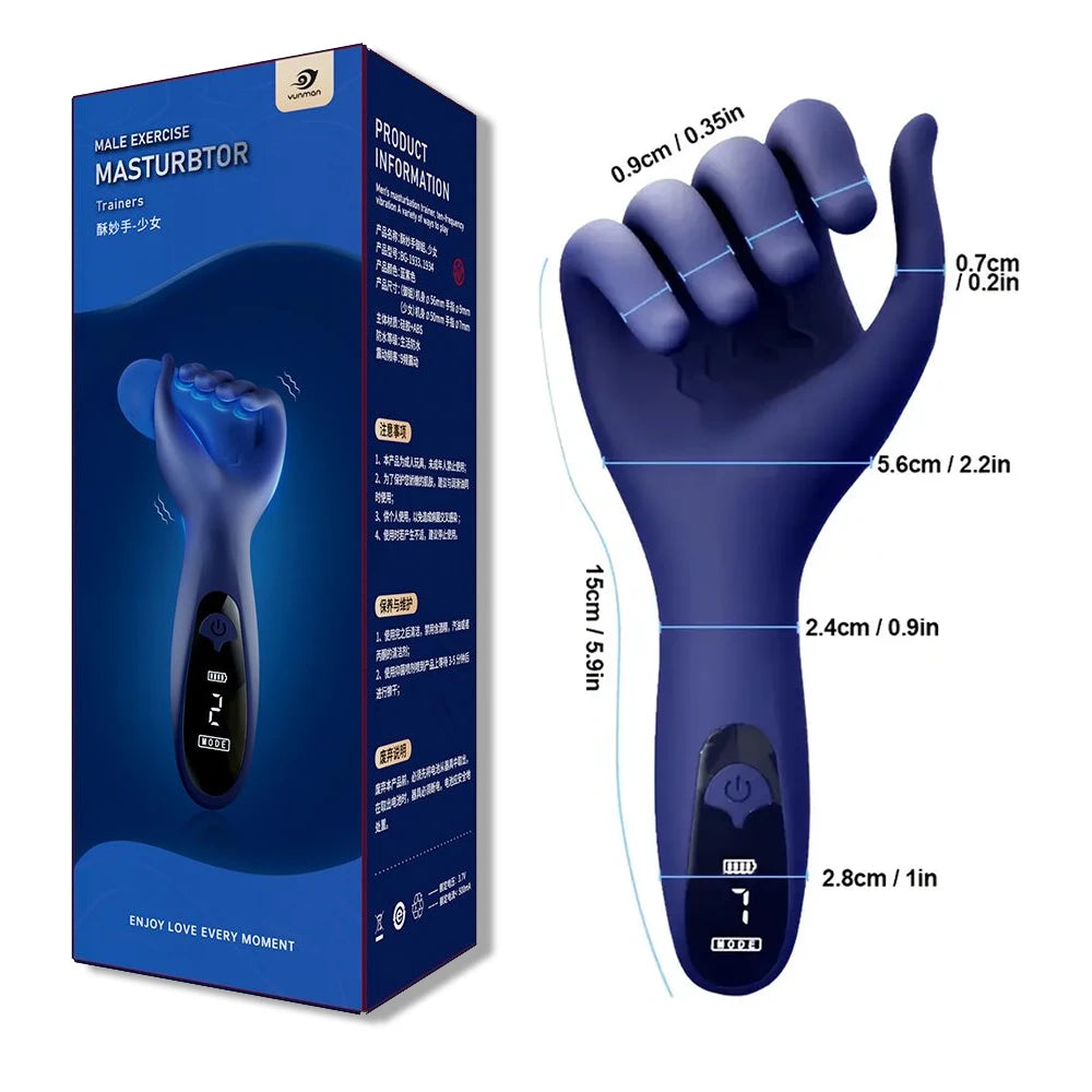 Sex Toys for Men Rechargeable Penis Massager with 9 Vibrators Male Masturbator Delay Lasting Glans Trainer Men's Glans Vibrator luvshop24