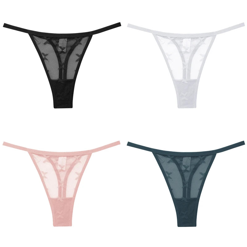4Pcs Lace Bikini Panties Women Sexy Thongs Lace G-string Underpants S-XL Ladies Comfortable T-Back Underwear Sexy Lingerie 2022 luvshop24