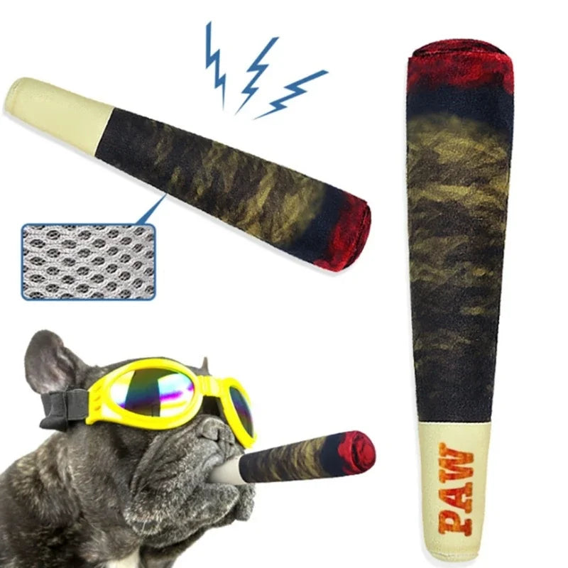 Dog Joint Toys Funny Interactive Dog Cigar Design Plush Squeaky Pet Toys Grinding Teeth Creative Chew Toy For Small Medium Dog luvshop24
