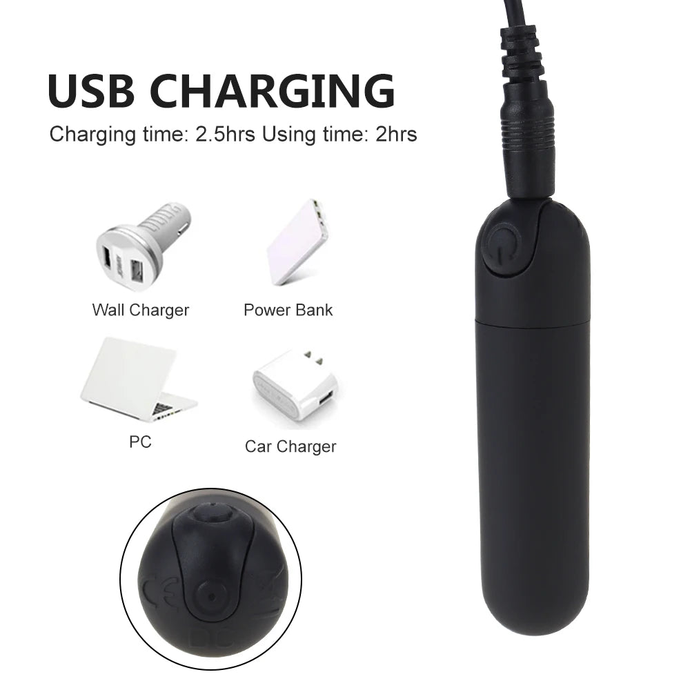 Bullet Vibrator Clitoris and G-Spot Stimulator Nipple Vibrate Massager Vibrating Wand Orgasm Vagina Dildo 10 Speeds for Travel luvshop24