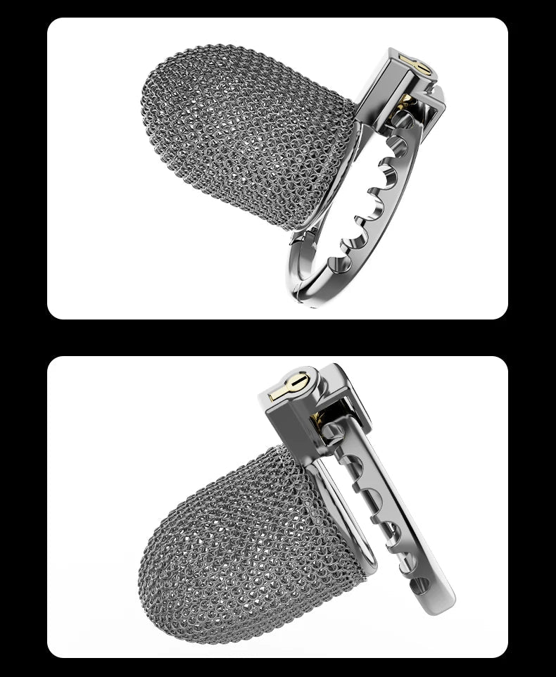 Male Metal Mesh Chastity Cage Sexy Adult Man Chastity Device Cock Cage Adjustable Penis Ring Chastity Lock BDSM Sex Toys For Men luvshop24