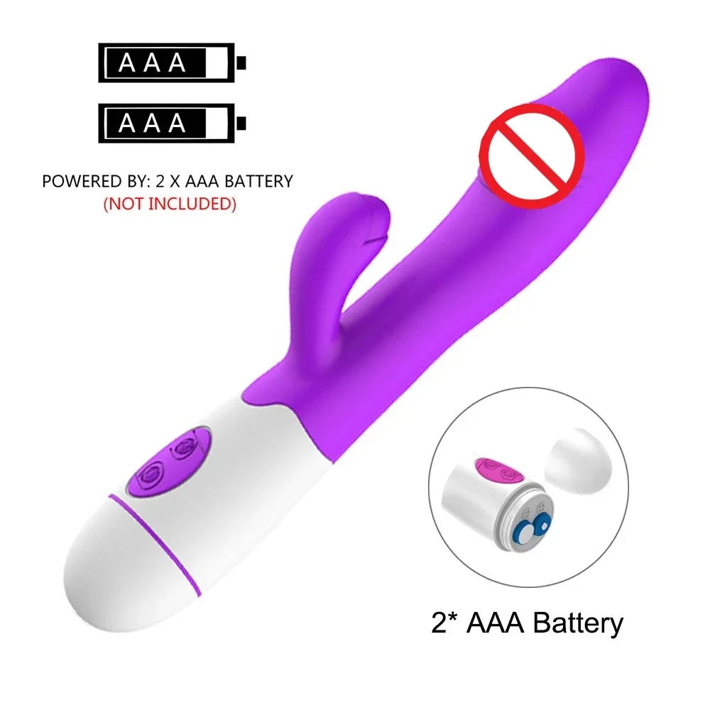 Powerful Rabbit Vibrator Dildo Dual Vibration G Spot Clitoris Stimulation Masturbators Vaginal Massager Adult For Women Sex Toys luvshop24