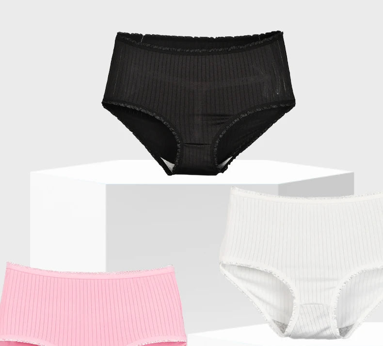 8pcs/lot Women Panties Milk Silk Girls Plus Size Underwear High Waist Briefs Breathable Solid Color Female Lingerie 38-100KG luvshop24