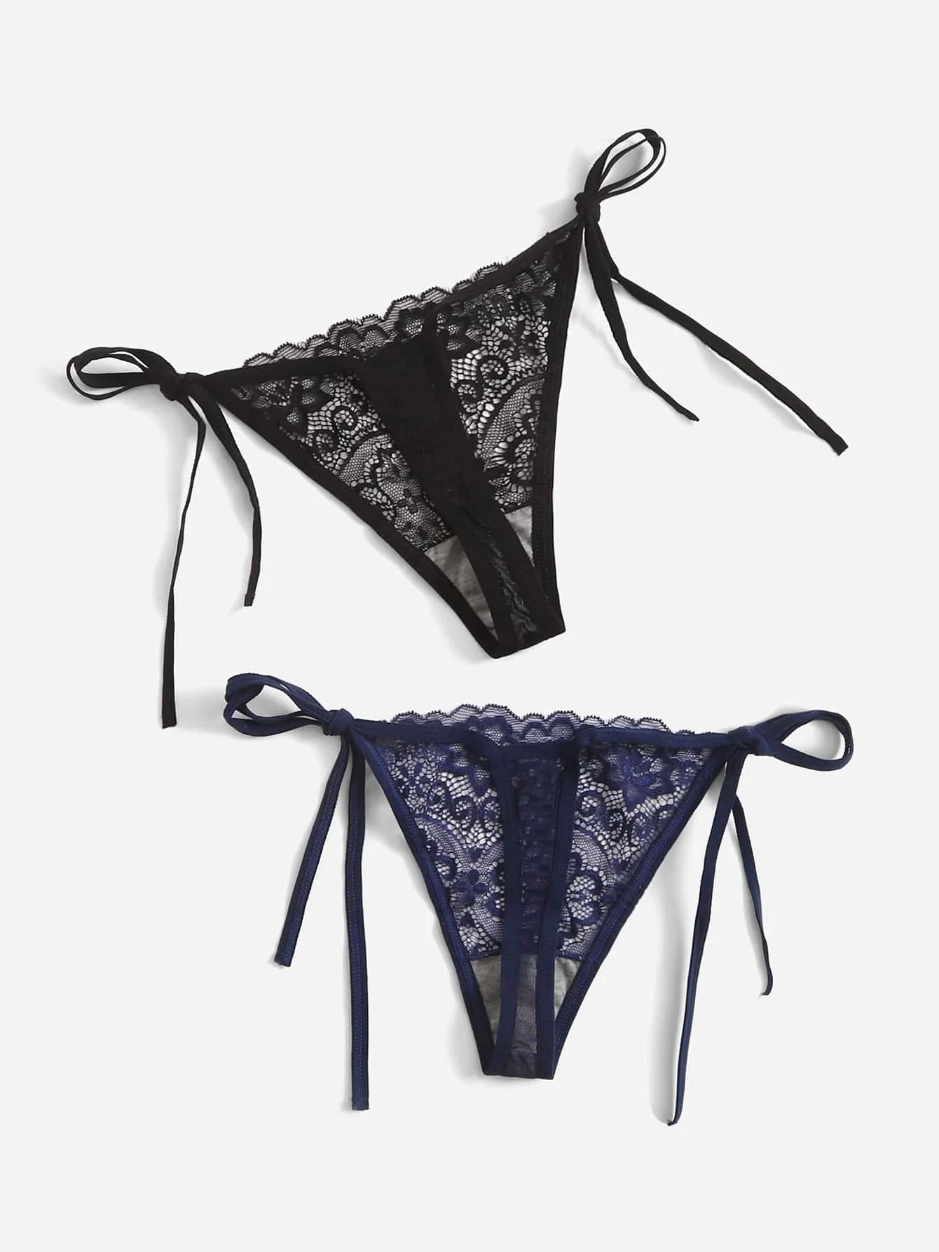 2pcs Low Waist Lace Thong For Women Sexy Panties Comfortable Underwear Female Underpants Lingerie C847 luvshop24