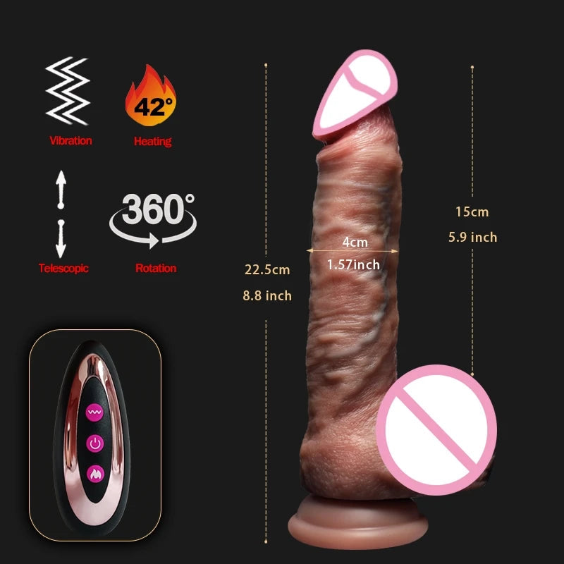 Realistic Dildo Telescopic Vibrator Female Vagina Stimulator Big Penis Anal Plug Man Real Cock Dick Adult Sex Toys for Women luvshop24