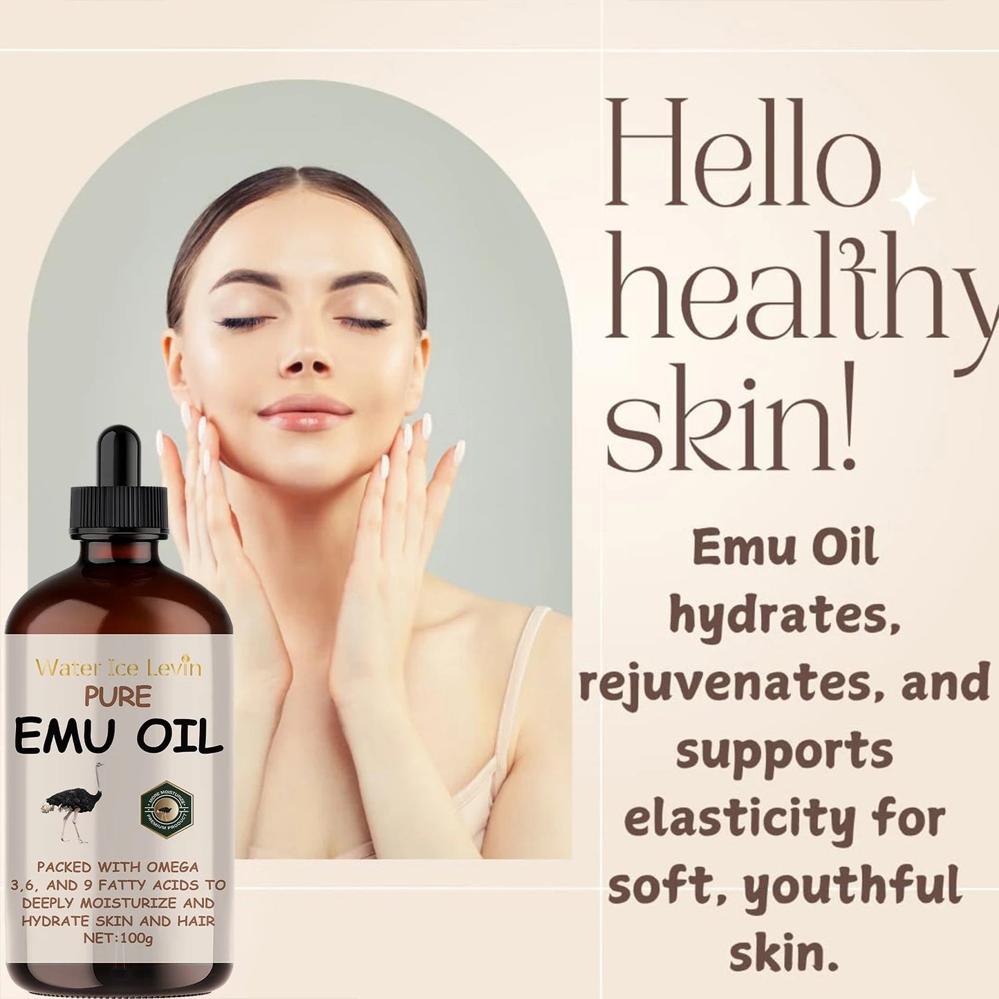 100ml Natural Vitamin E Essential Oil for Massage, Skin Care, Scraping, Shower, Face, Body, Nail, Hair, Eyelash Care Universal luvshop24