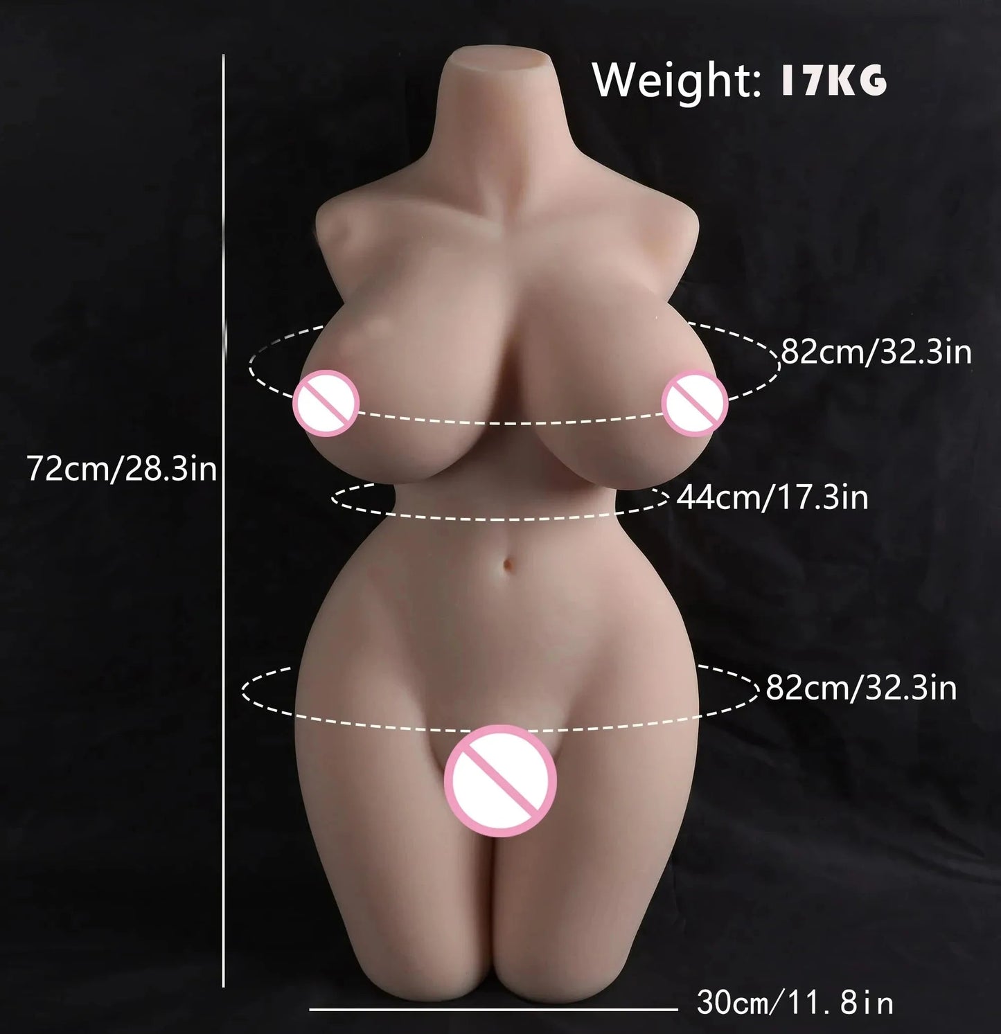 TPE Silicone Testicular Vaginal Double Combination, Half Body, Transgender, Penis, Female Vagina, Anus, Chest, Sexual Experience luvshop24