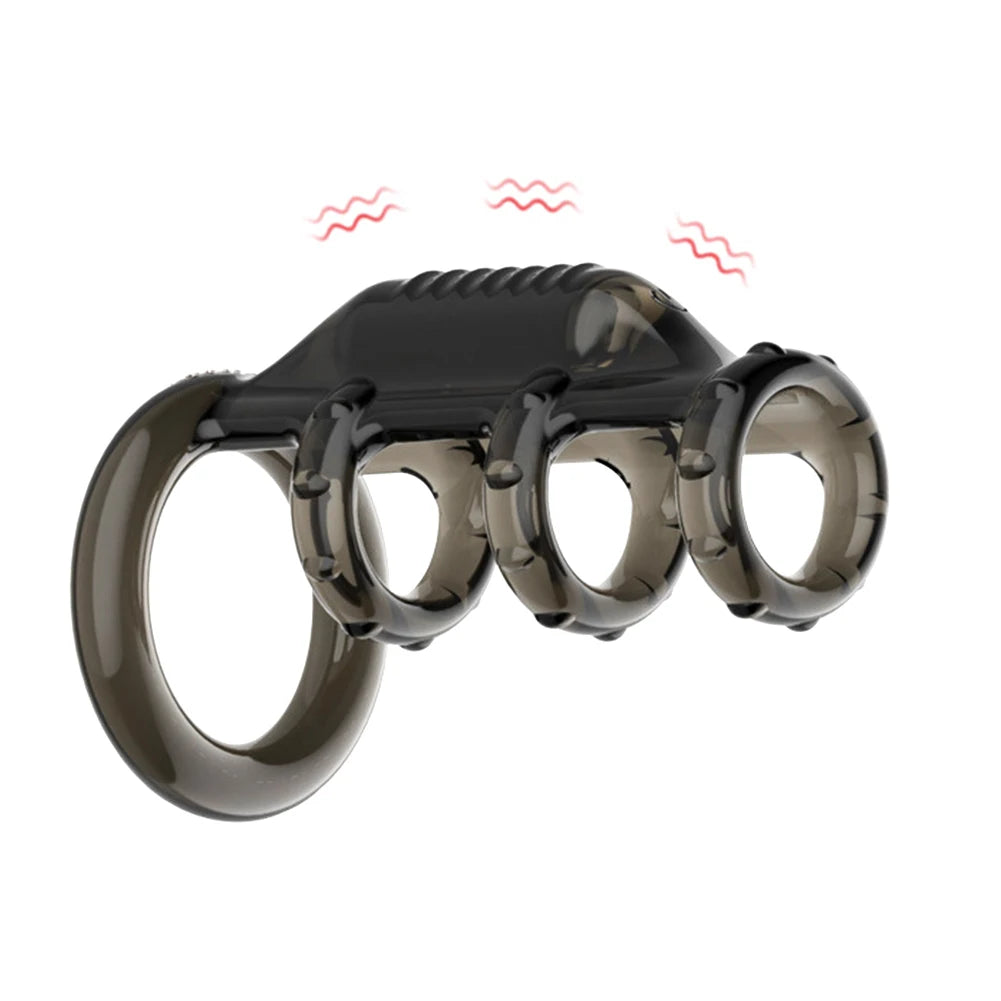 G Spot Stimulator Bullet Vibrator Cock Sleeve Penis Vibrating Ring Ejaculation Delay Strap on Dildo Enlargement Extender adult luvshop24
