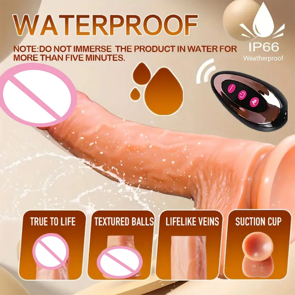 Realistic Dildo Telescopic Vibrator Penis Double Penetration Anal Vagina Masturbation Fake Dick Sex Machine Sex Toys for Women luvshop24