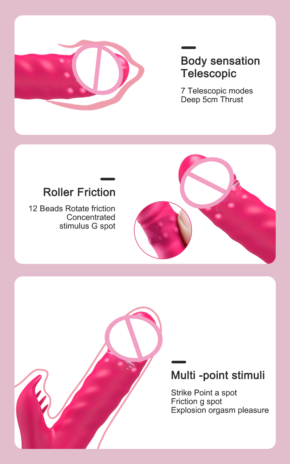 Rabbit Vibrator For Women Powerful G Spot Telescopic Rotating Clitoris Vagina Stimulator Female Masturbator For Adult Sexy Toys luvshop24