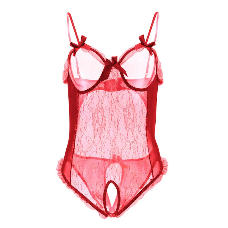 Erotic Lace Teddy Women's Lingerie Bodysuits Push Up Bras Sexy Exotic Clothing Lace Bow Ladies Pajamas Sexy Babydoll Bodysuits luvshop24