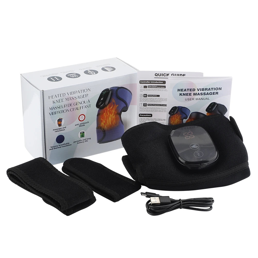 3 in 1 Electric Heating Massage Belt Knee Shoulder Vibrator Hot Compress Joint Physiotherapy Support Brace Arthritis Pain Relief luvshop24