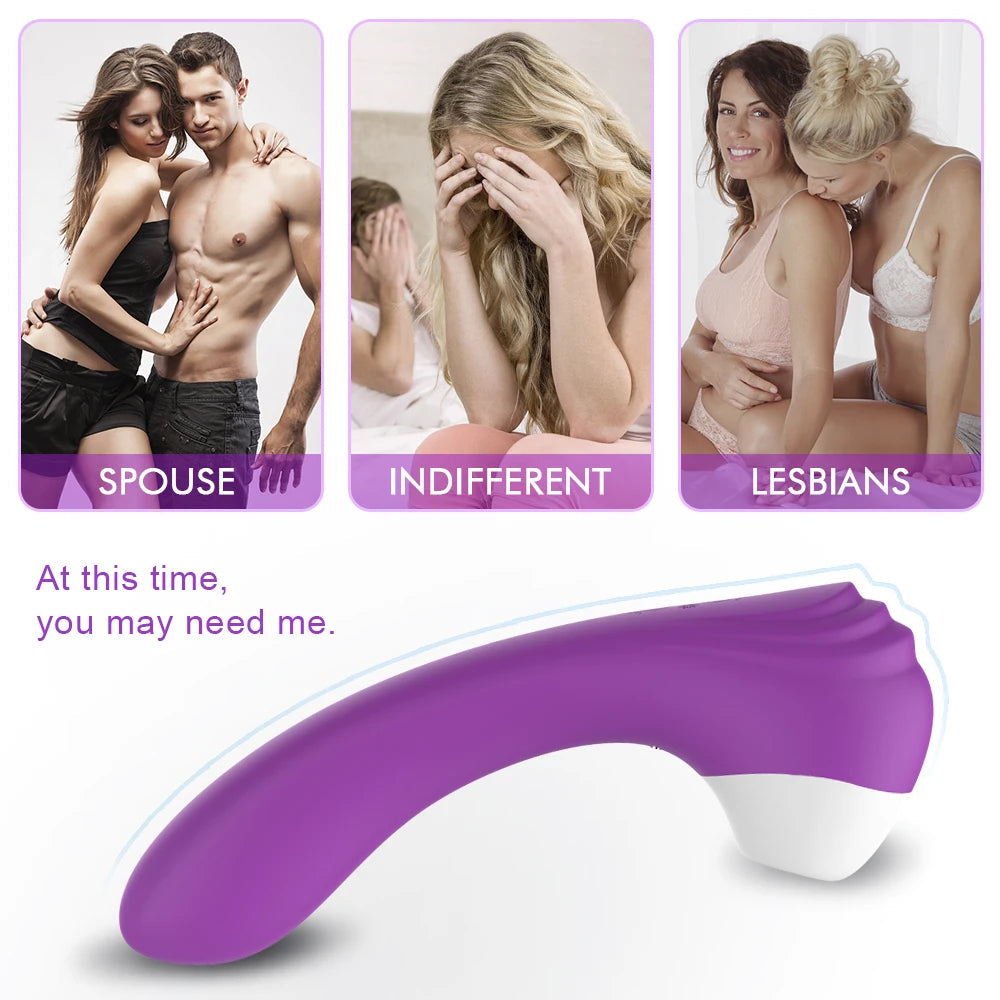 2-in-1 Clitoral Suction Cup G-Spot Vibrator Strong Vibration Dildo Sex Toy Female Dual Stimulation Female Masturbator Waterproof luvshop24