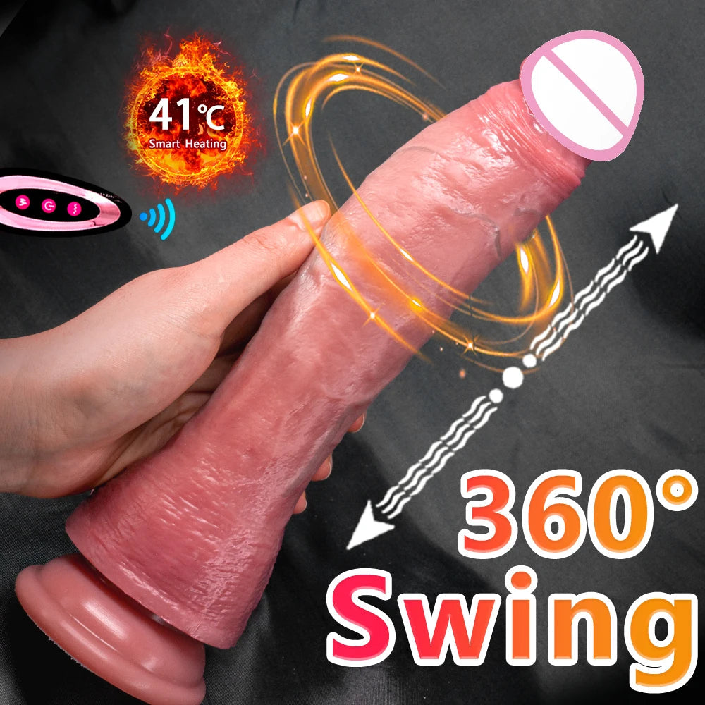 10.6in Long Realistic dildo vibrator penis telescopic Swing Heating silicone dildo female remote control Vibrators for Women Men luvshop24