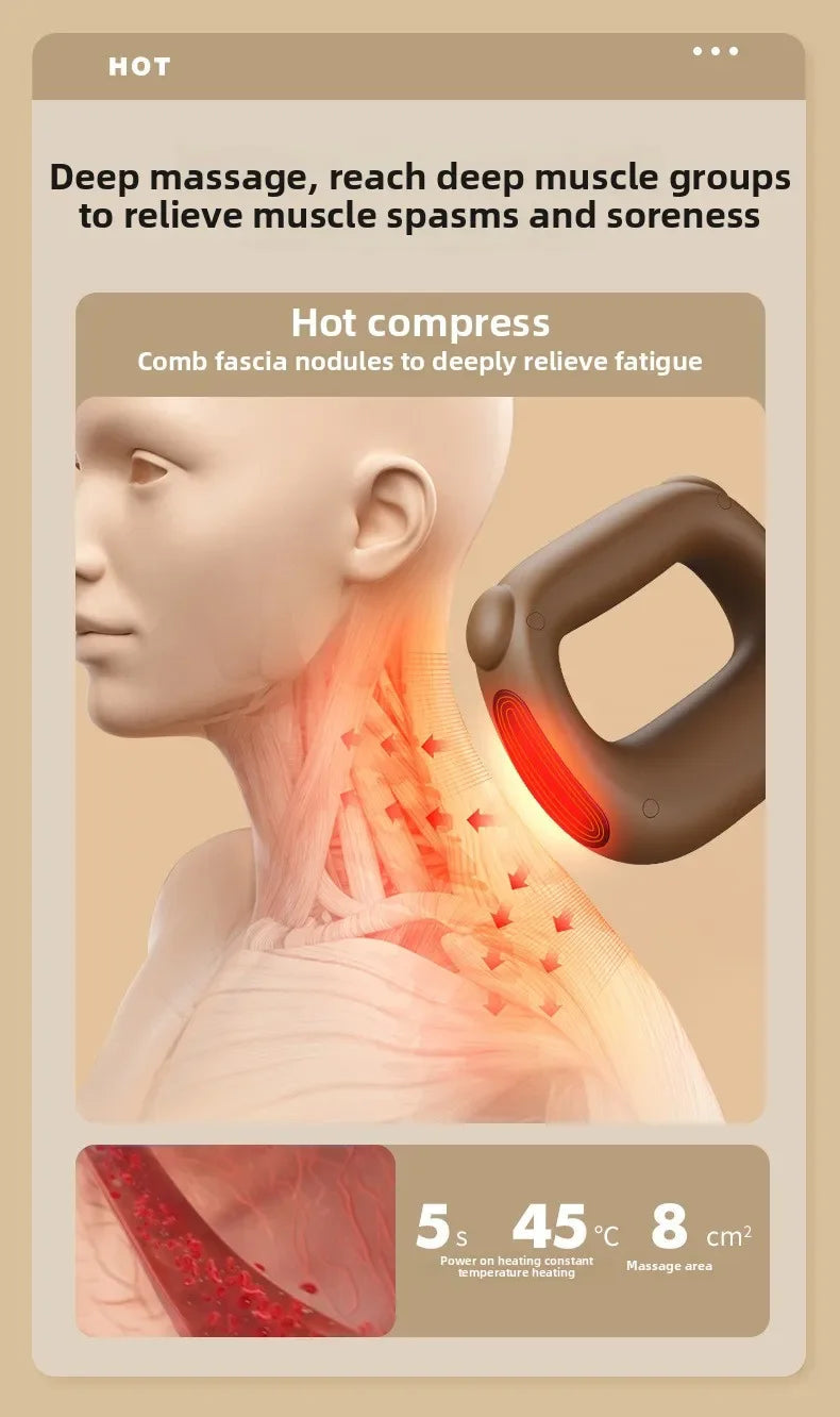Vibration Fascia Massage Ring Portable Mini Shaking Machine for Shoulder Neck Back Pain Relief Yoga Massager luvshop24