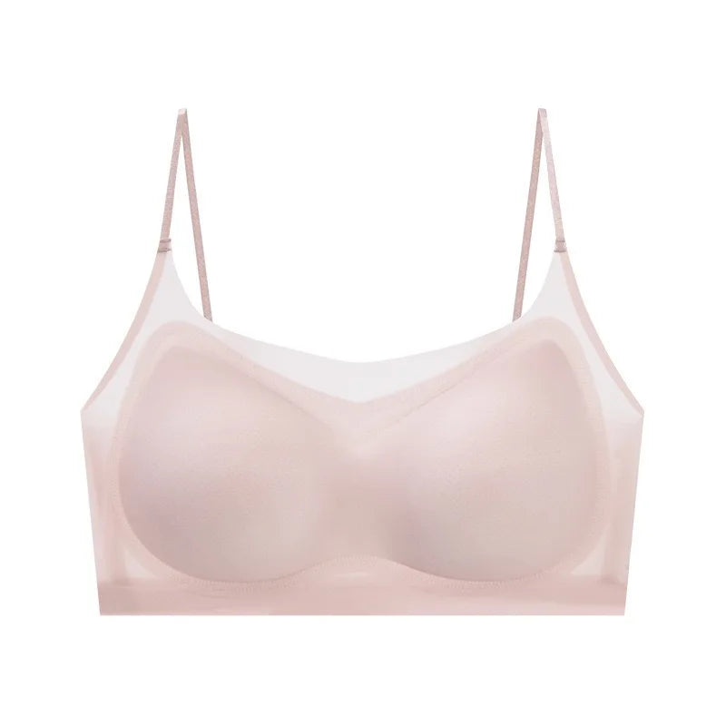1pcs Summer Women Ultrathin Sport Bra Ms.Basic Thin Vest With Padded Female Brassier Ladys Ice Silk Seamless Comfort breath Bras luvshop24
