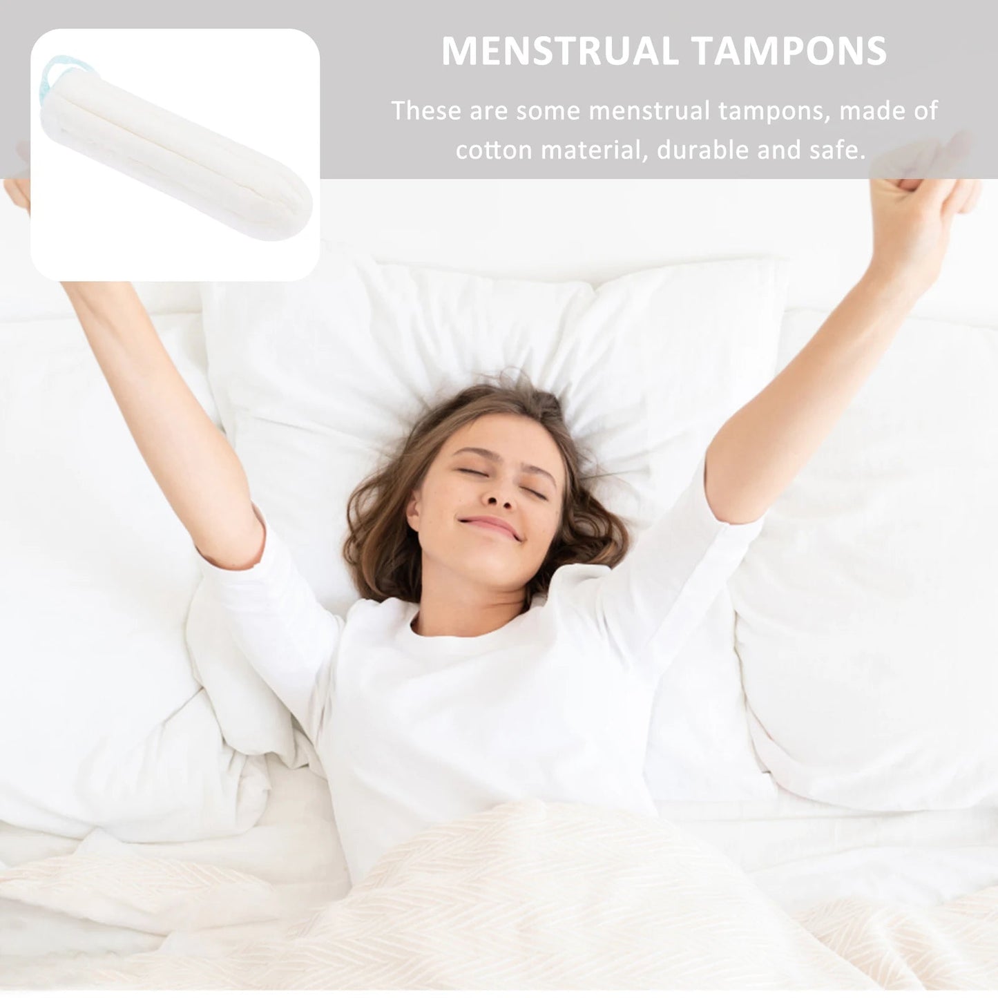 50pcs Sanitary Tampon Pure Cotton Women Supplies Menstrual Finger Push-in Easy Travel Premium Safe Female Hygiene Care luvshop24