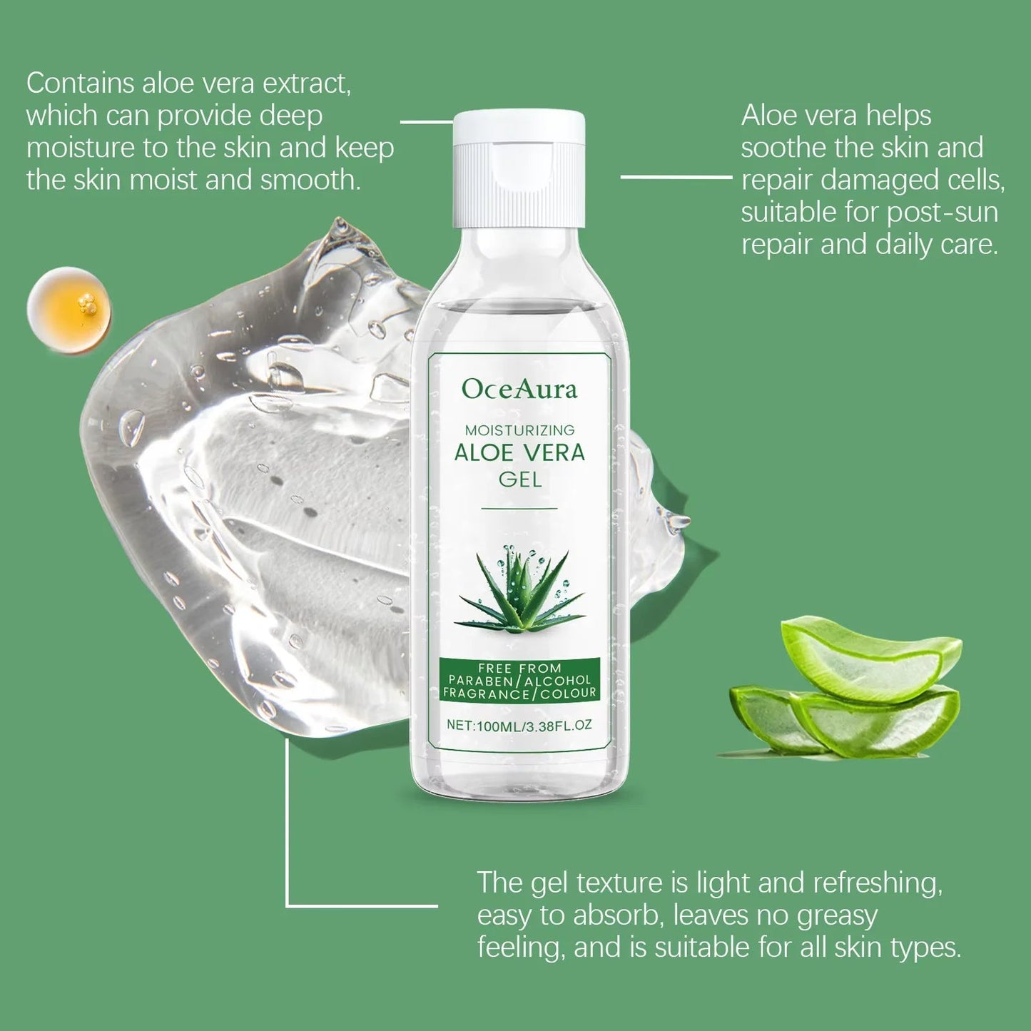 Aloe Vera Gel Pore Shrinking Oil Control Ance Remover Moisturizing Brighten Anti-Aging Facial Essence Beauty Skin Care Products luvshop24
