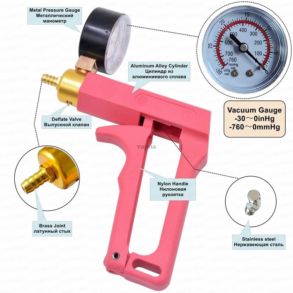 Electric Manual Vacuum Pump Penis Pump/Anal Pump For Adult Negative Pressure Exercise Suction Pressure Gauge Handle Accessory luvshop24