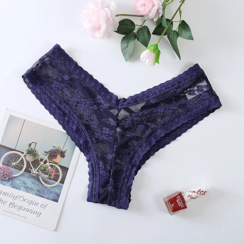 New Panties Women Lace Underwear Sexy Low Rise Briefs Hollow Out G String Underpant Solid Comfortable Female Temptation Lingerie luvshop24