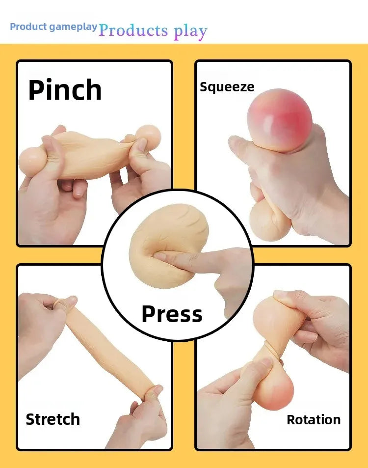 Stress Relief Balls Realistic Male Testicle Design Soft Plastic Squeezable Toy for Men Adult Entertainment Egg Shaped Toys luvshop24