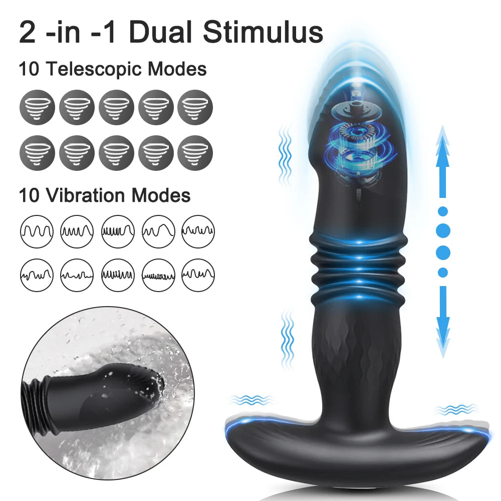 Telescopic Vibrating Butt Plug Anal Vibrator Wireless Remote Sex Toys for Women Ass Anal Dildo Prostate Massager Men Buttplug luvshop24