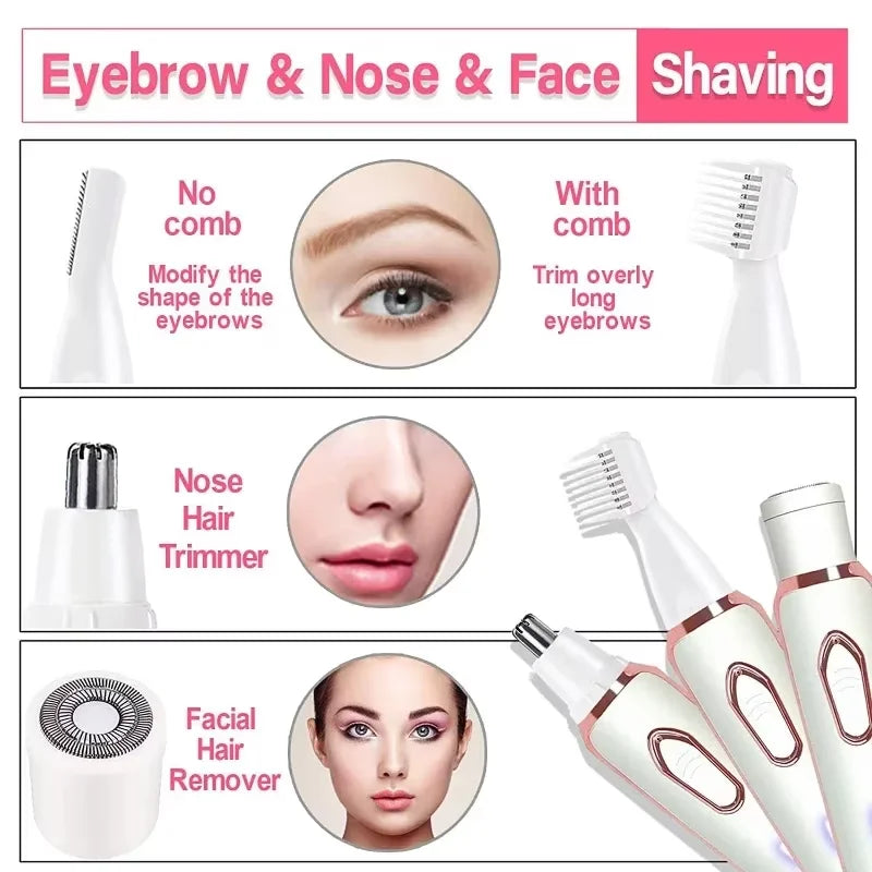 4 In 1 Portable Electric Haircut Trimmer epilator woman facial intimate area for body hair removal Gifts For Women luvshop24