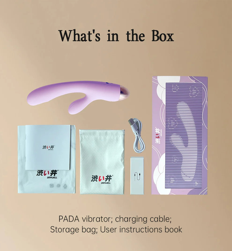 DRY WELL Rabbit Vibrator with Unique Patting Function Clitoris Stimulator Dildo with 10 Powerful Modes Dual Motor Stimulator luvshop24