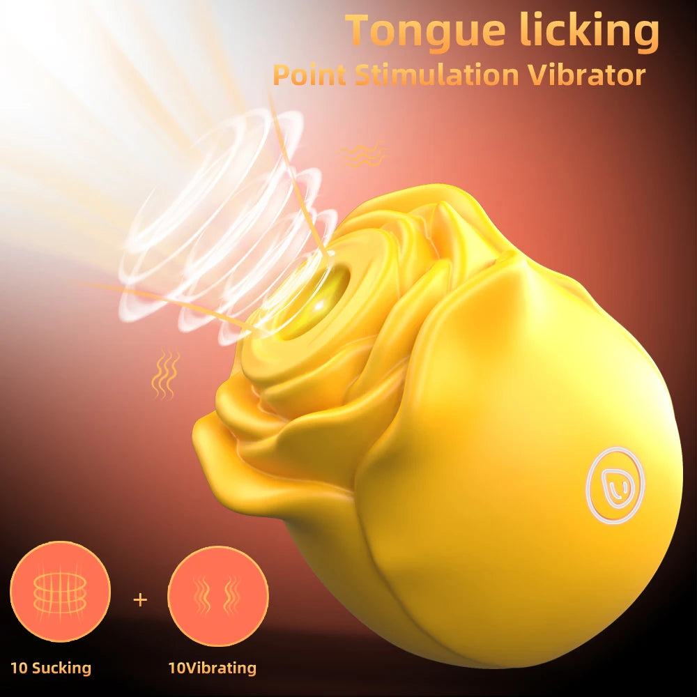 1PC Rose Flower 2 In 1 Vibrator Sucking Beating Nipple Clitoral Stimulator Powerful G-spot Vaginal Vibrator Sex Toys for Women luvshop24